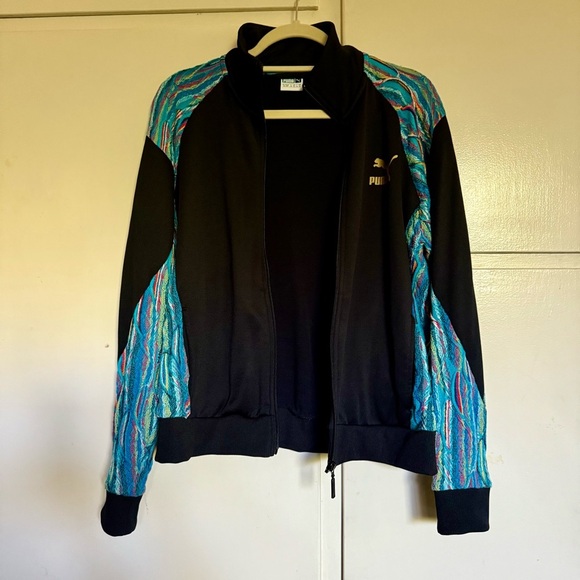 Puma x Coogi Women's Black Track Jacket Knit Sleeves Size XL - Picture 3 of 15